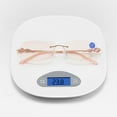 thumbnail image 3 of New Rimless Diamond Trimming Blue Light Blocking Reading Glasses 2.50 Fashion Metal Gradient Pink Rectangle Sunglasses Readers +2.50, 3 of 5