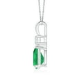 thumbnail image 2 of ANGARA Natural 1.2 ct Emerald Teardrop Pendant with Diamond in 925 Sterling Silver for Women (Size-9x6mm) | May Birthstone, Birthday, Anniversary, Jewelry Gift for Women | Natural Emerald Necklace, 2 of 8