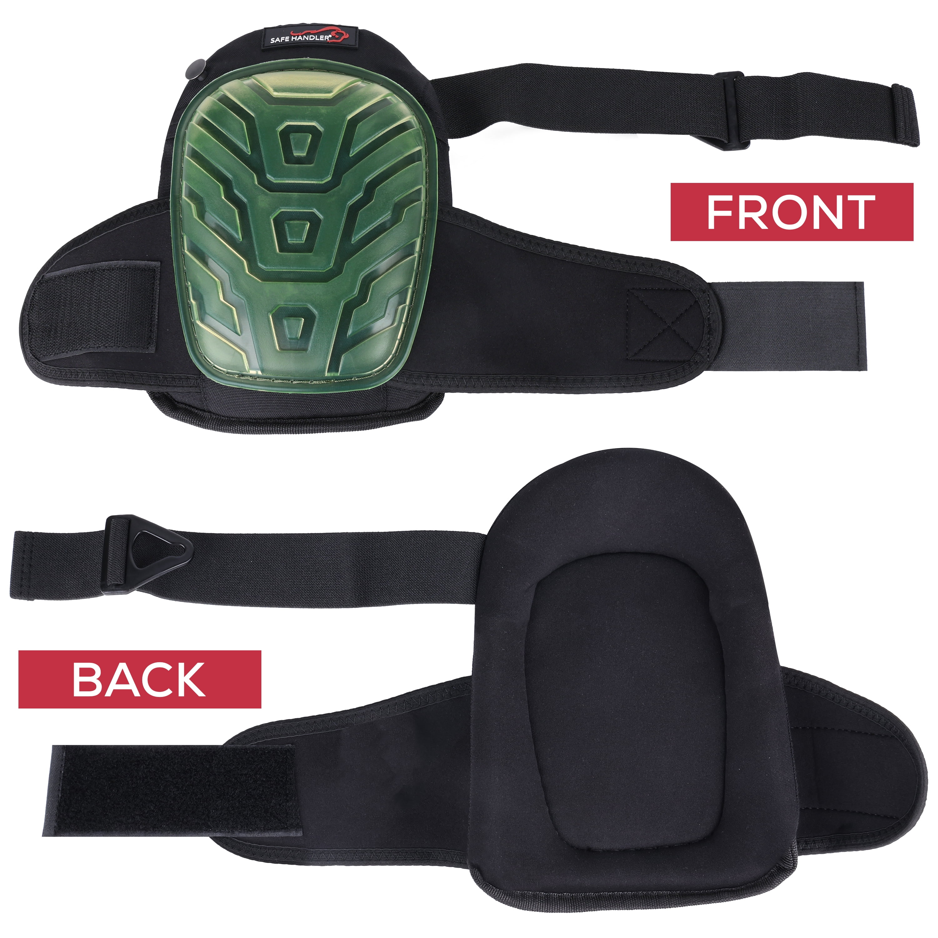 Safe Handler Heavy Duty Work Gel Knee Pads  with Foam Cushion, Adjustable Straps & Hard Cap for Construction