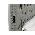 thumbnail image 4 of Contemporary Round Shaped Velvet Upholstered Bed, Luxury Queen Bed Frames with Crystal Tufted Headboard and Footboard Storage, USB Chargers and Speakers, Bedroom Furniture, Gray, 4 of 6