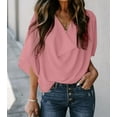 thumbnail image 1 of Women's Pink Draped Blouse, 1 of 6
