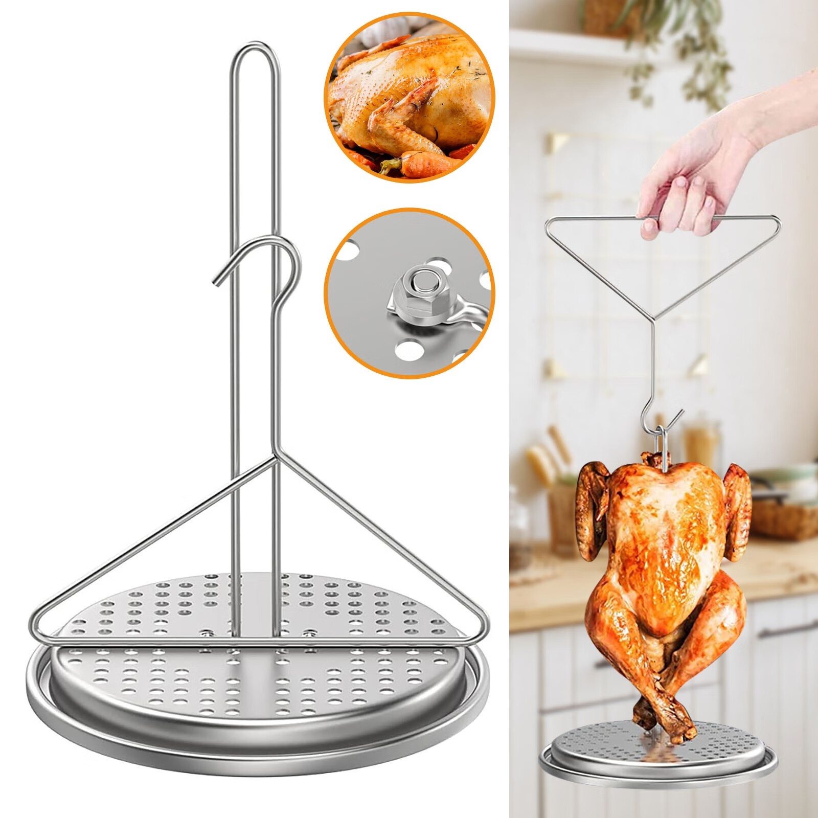KAFEUPS Turkey Fryer Accessories BBQ Poultry Turkey Hanger Chicken Rack