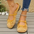 thumbnail image 6 of Miluxas Knit Flats for Women Casual Ballet Flats with Ankle Strap,Washable Comfortable Dressy Mary Jane Flat Yellow 9(42), 6 of 9