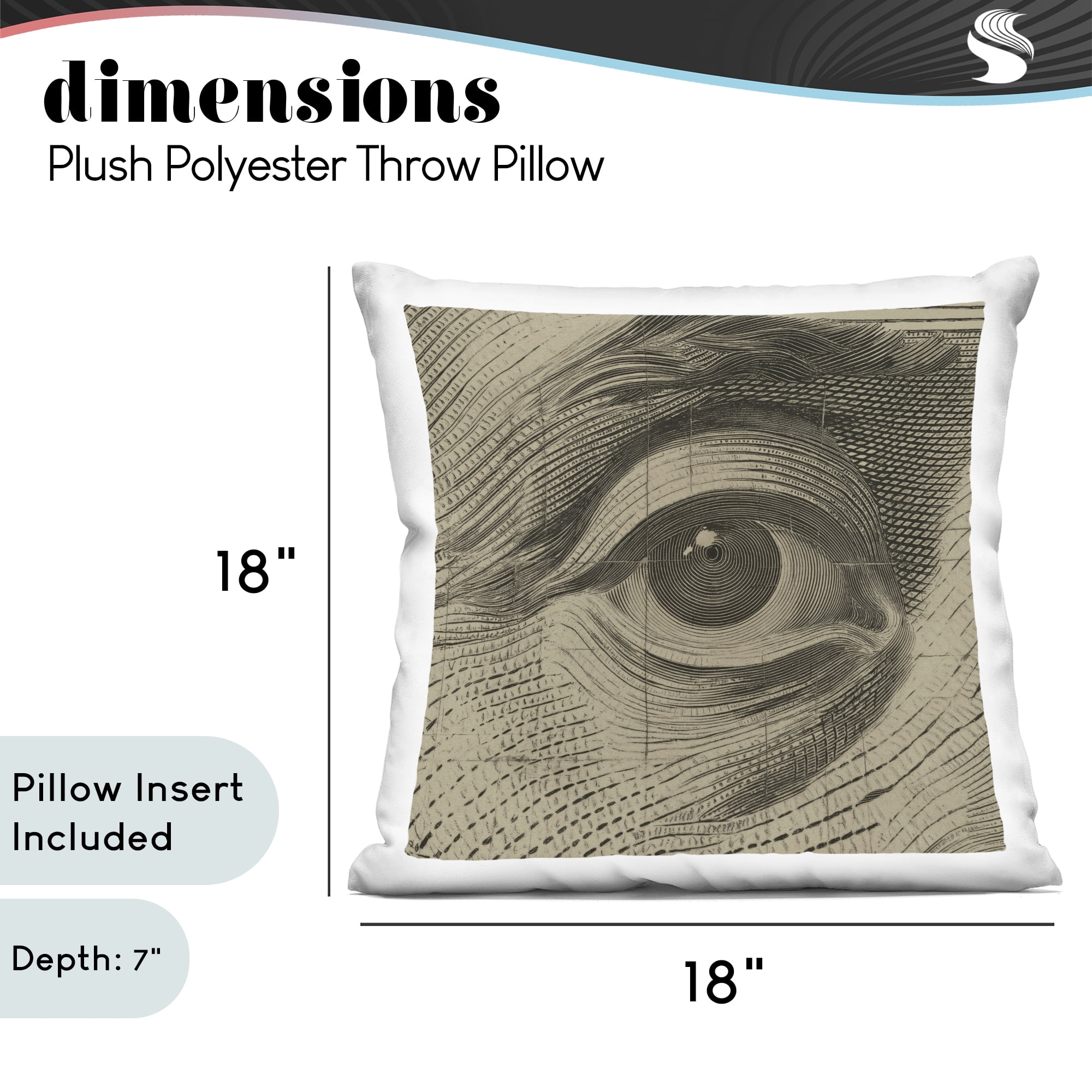 Stupell Industries Franklin's Gaze Eye Decorative Printed Throw Pillow, design by Svetlana Aleynikova