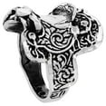 thumbnail image 3 of Sterling Silver Horse Saddle Ring Oxidized Diamond Cut Finish, size 12, 3 of 3