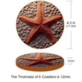 thumbnail image 3 of Starfish 6PCS Round Coasters Set, Microfiber Leather Drink Coasters, 11x11 cm/4.3x4.3 in, 3 of 6