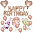 thumbnail image 1 of Kit de globos de lámina de látex en oro rosa, 26 unidades, para feliz cumpleaños, 1 of 2