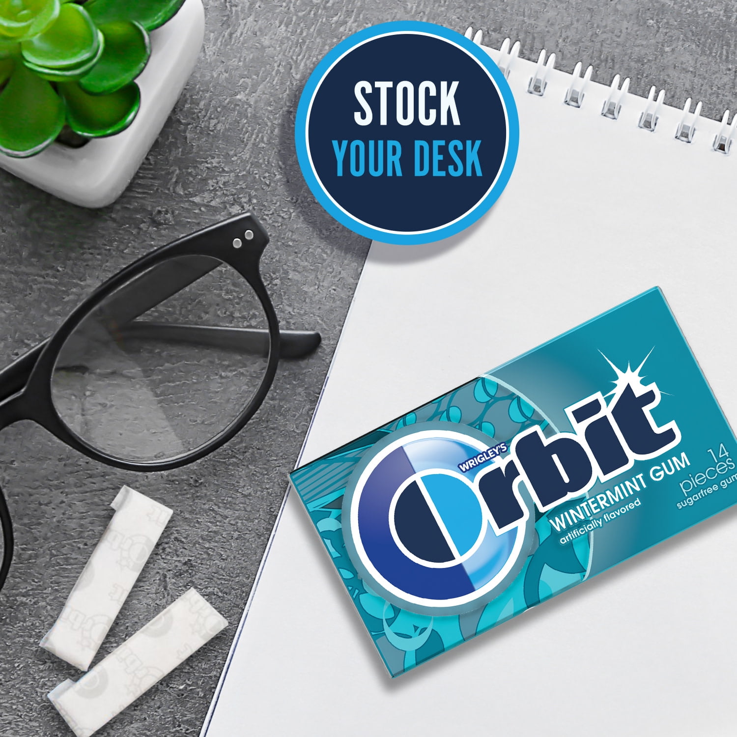 Orbit Wintermint Sugar Free Bulk Chewing Gum, 14 pc, 12 ct