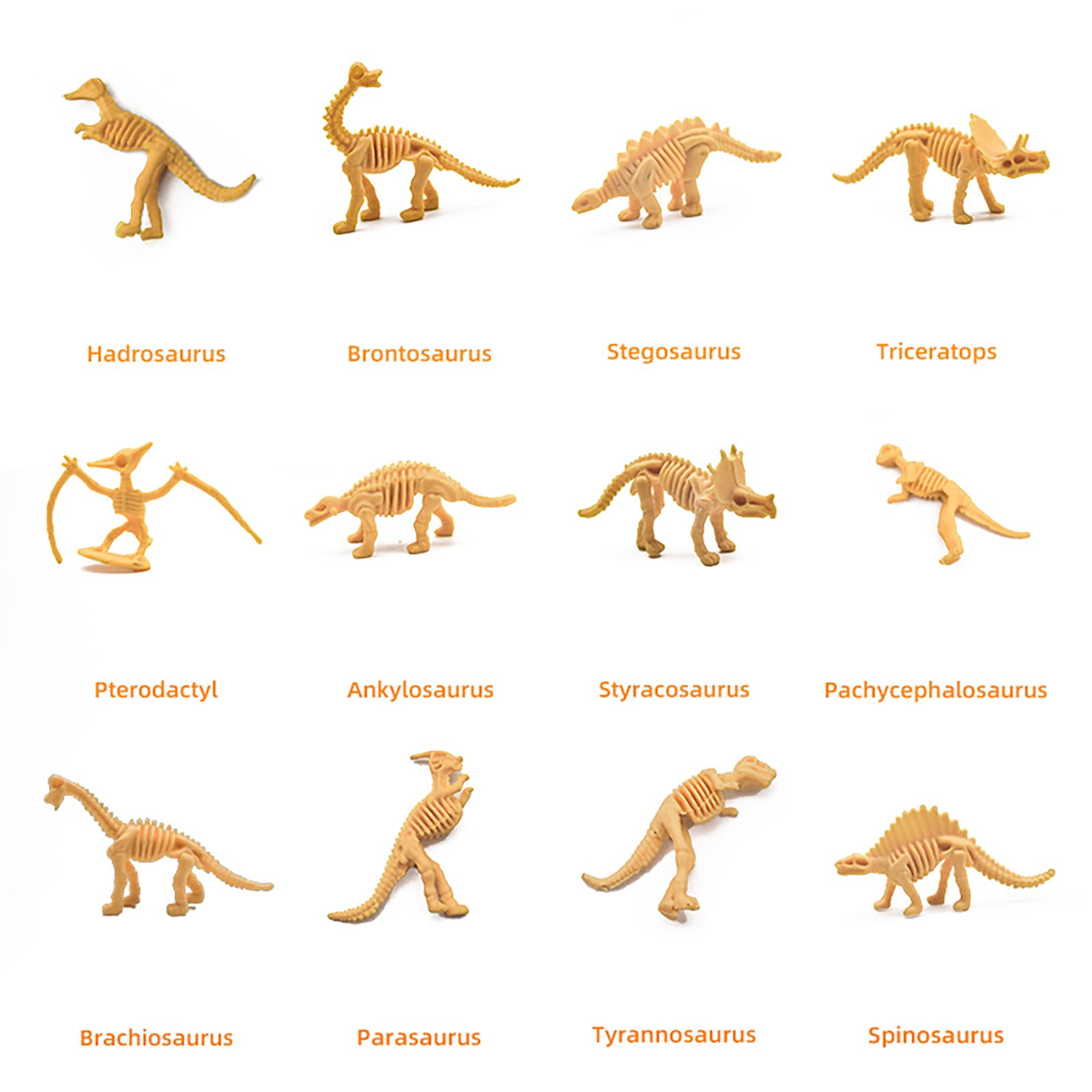 12Pcs Dinosaur Skeletons Assorted Dinosaur Skeleton Toy Figures Dino
