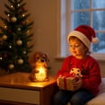 thumbnail image 6 of Christmas Puppy Dog Resin Glowing Decor for Tabletop Desk Shelf Holiday Ambiance Light Up Gift(A), 6 of 8