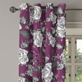 thumbnail image 3 of Ambesonne Grommet Curtain, , 50"x120", Dark Magenta Off White, 3 of 5