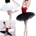 thumbnail image 2 of Yihuala Women Ballet Dance Platter Tutus Skirt 7 Layered Tulle Elastic Waist Tutus Skirt with Panty for Stage Party, 2 of 13