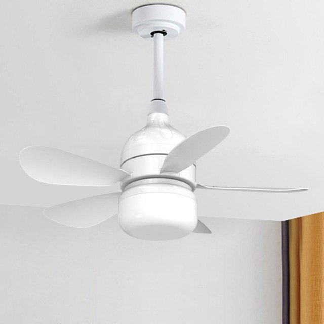 Ventilador de techo de bombilla LED E27 Base Base de techo de techo de techo con luces Ventilador de techo pequeño para la sala de estar Balcón de cocina de la sala de estar