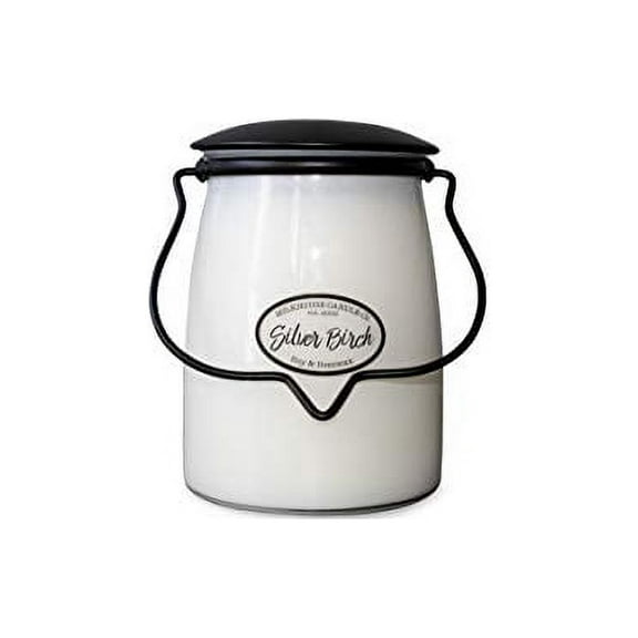 Milkhouse Candle Company, Creamery Scented Soy Candle: Butter Jar Candle, Silver Birch, 22-Ounce