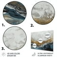 thumbnail image 3 of Designart "Modern Contemporary Abstract Grey and Gold II" Abstract Marble Metal Wall Decor, 3 of 5