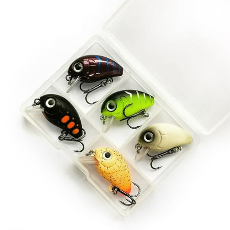 Zhuitw 5x Mini Crankbait Fishing Lures 3cm 2.05g Artificial Hard Bait Wobblers Swimbait