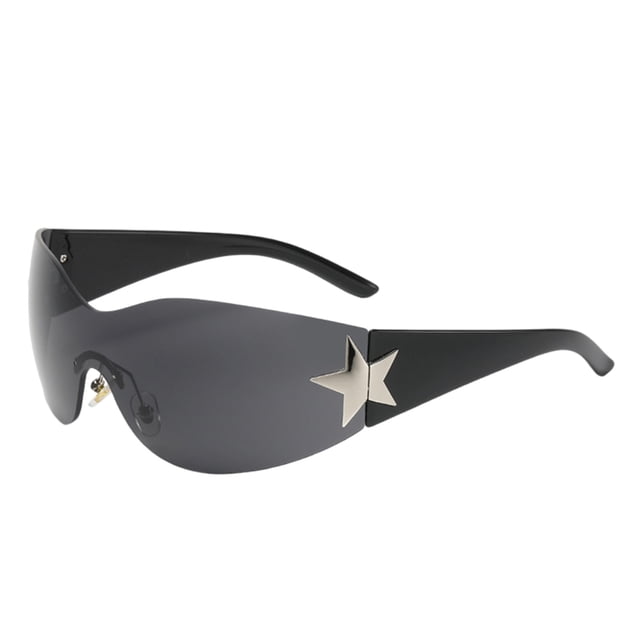 2000S Wrap Around Fashion Rimless Sunglasses Frameless Shades For Outdoor Activities