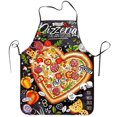 thumbnail image 1 of Primegos Cooking Apron Sleeveless Wearing Clear And Real Image Reusable Anti-stain Waterproof Polyester Pizza Pattern Kitchen Apron Home Supplies, 1 of 8