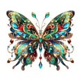 thumbnail image 2 of Butterfly Hanging Ornament, 2D Flat Design With Jewel - Like Accents And Intricate Patterns For Home Decor, Living Room, Bedroom, Office, Party Decoration, 2 of 6
