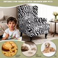 thumbnail image 4 of Aplkyhs Zebra Print Polyester Wing Chair Covers 2 Piece Stretch Wingback Chair Slipcover Solid Wingback Armchair Covers with Elastic Bottom for Living Room Bedroom, 4 of 7