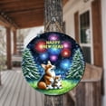 thumbnail image 3 of Happy New Year Corgi Family Cheer Winter Midnight Firework Round Wood Sign Welsh Corgi Dog Lover Gifts Idea Hanging Wall Home Decor - 02025, 3 of 5