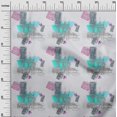 thumbnail image 2 of oneOone Viscose Jersey Aqua Blue Fabric Monument|Camera & Briefcase Travel Dress Material Fabric Print Fabric By The Yard 60 Inch Wide, 2 of 5