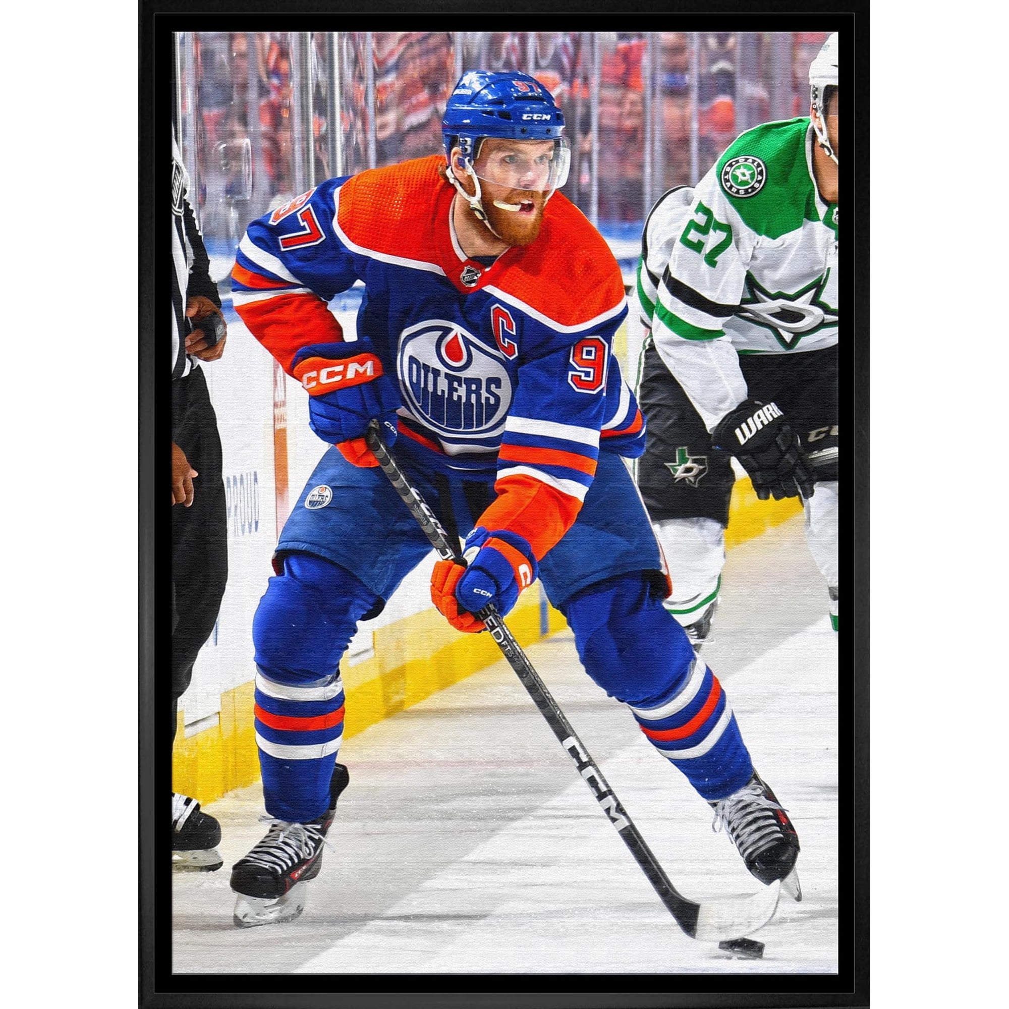 Connor McDavid 20x29 Framed Canvas Oilers Action-V