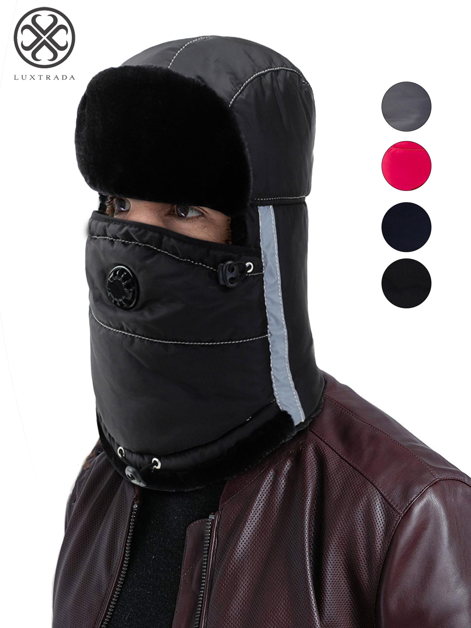 Luxtrada Mens Winter Russian Aviator Hat Trooper Ear Flap Snow Ski