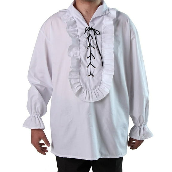 Making Believe Mens Pirate Shirt, White, Small