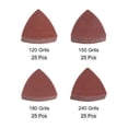thumbnail image 3 of Unique Bargains 100 Packs 120/150/180/240 Grits 80mm Aluminum Oxide Triangular Sandpaper Sanding Pads, 3 of 6