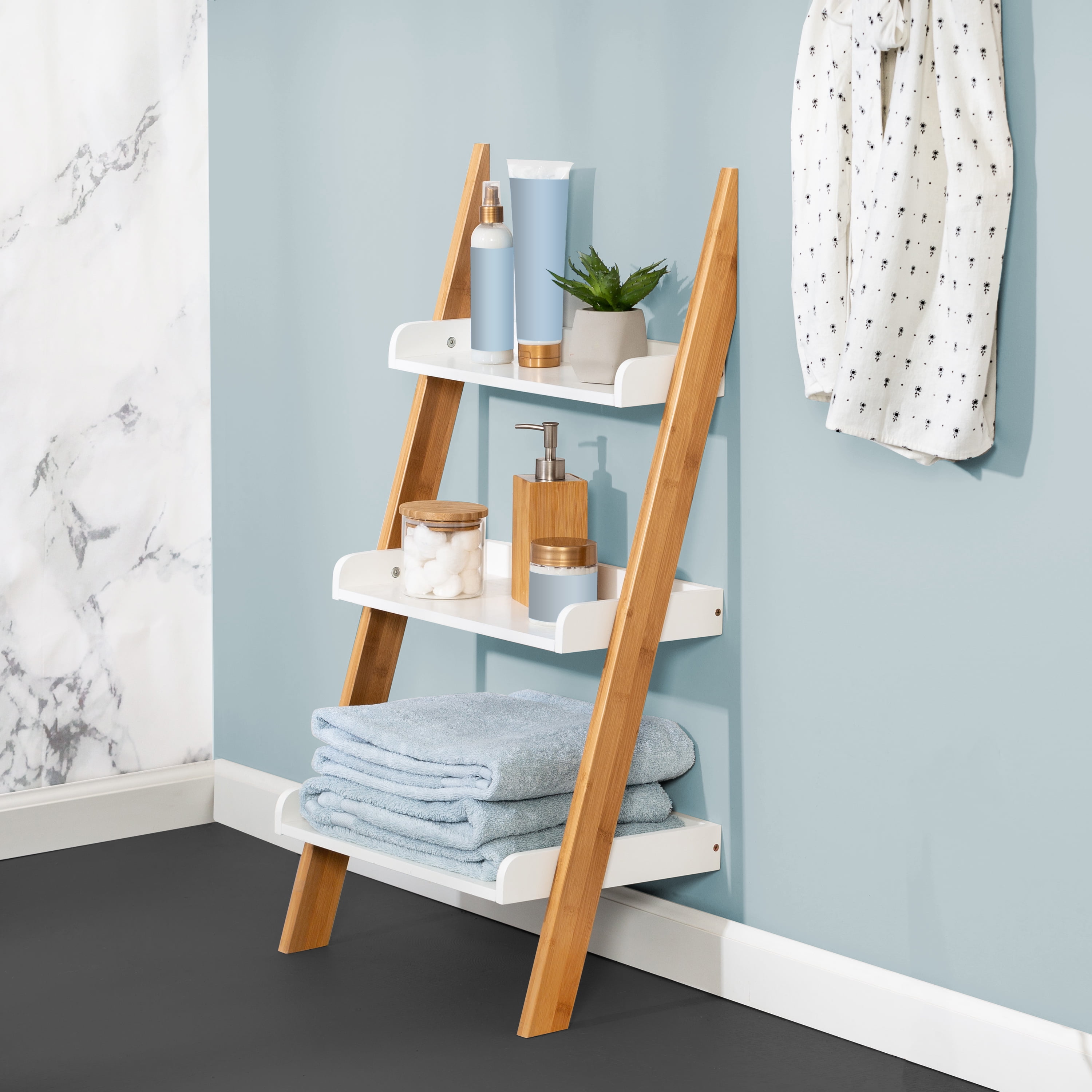 Lean a Ladder for Towel Storage