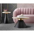 thumbnail image 2 of TOV Furniture Richard 18.5"H Transitional Marble Side Table in White/Black, 2 of 5