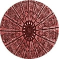 thumbnail image 1 of Ahgly Company Machine Washable Indoor Round Transitional Maroon Red Area Rugs, 8' Round, 1 of 7