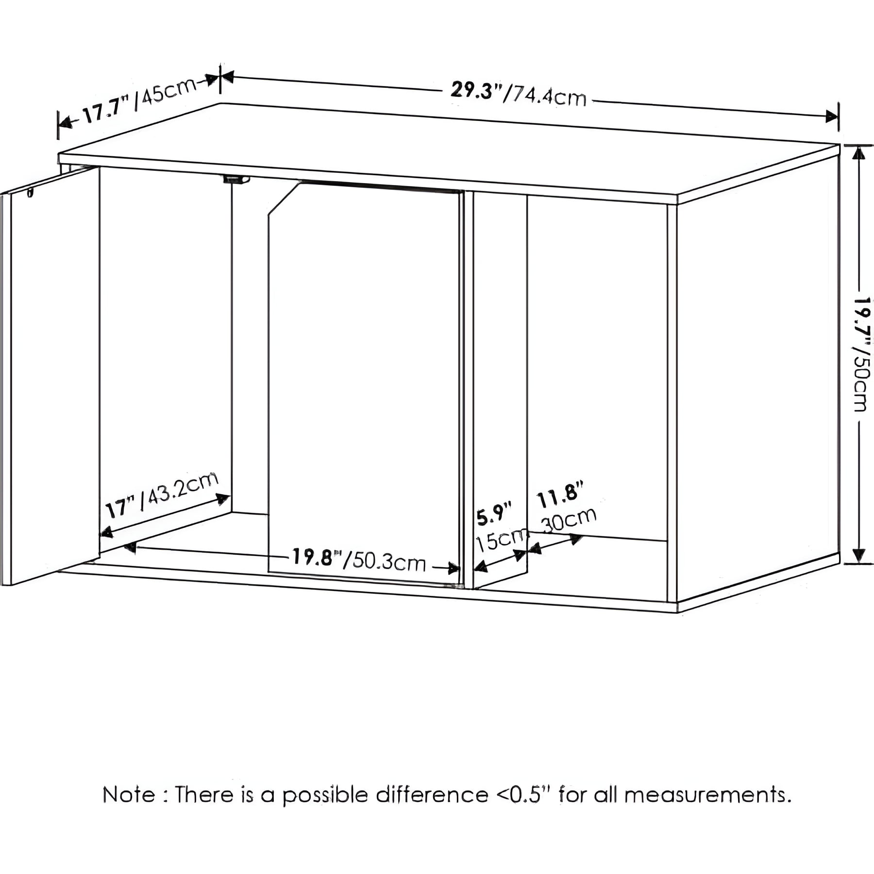 Furinno 20392AM Peli Litter Box Enclosure, Americano