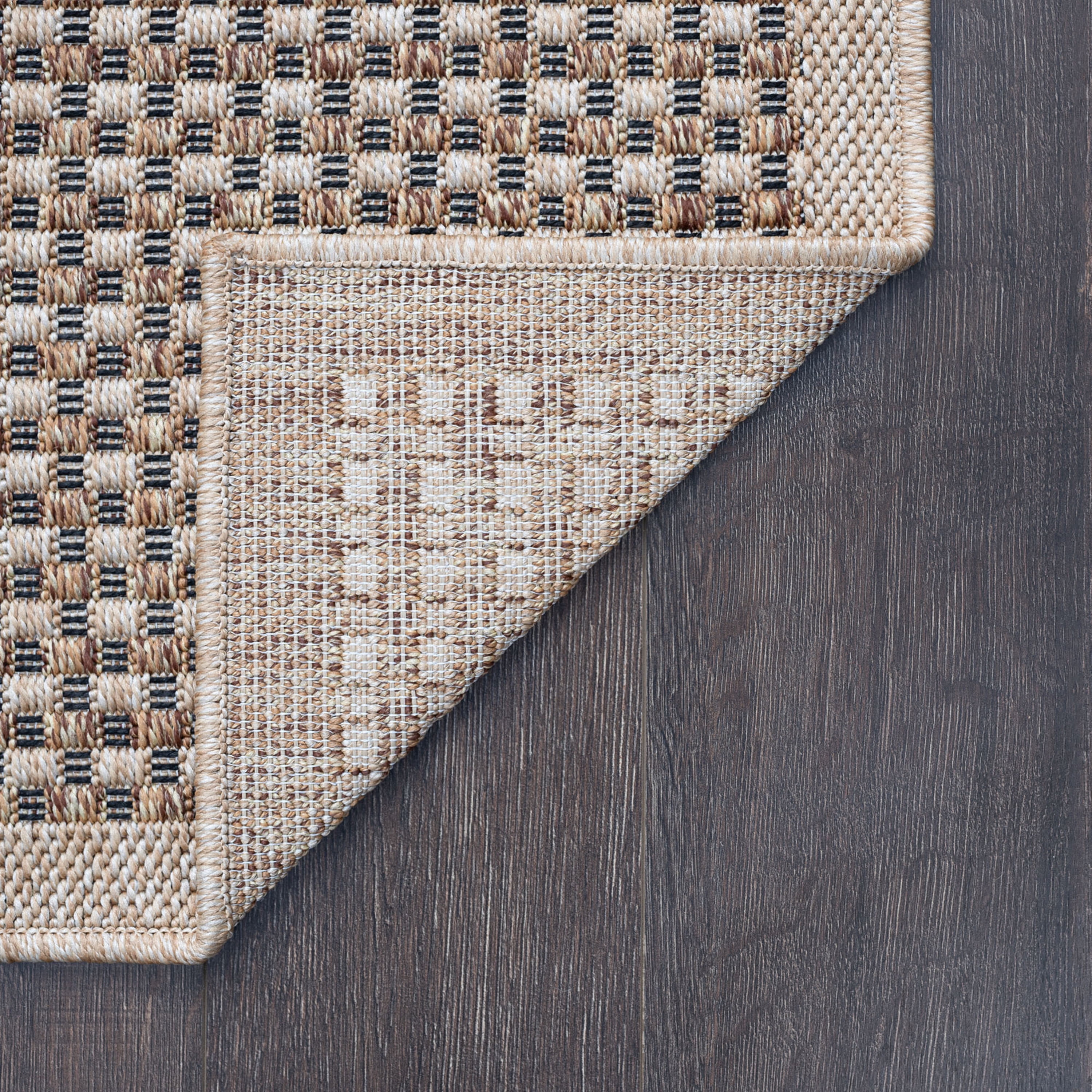 2x3 Water Resistant, Small Indoor Outdoor Rugs for Patios, Front Door Entry, Entryway, Deck, Porch, Balcony | Outside Area Rug for Patio | Beige, Basketweave | Size: 2' x 3'