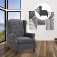 thumbnail image 4 of LVUYOYO Fabric Wingback Recliner Push Back Chair with Heat and Massage, Gray, 4 of 9