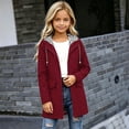 thumbnail image 2 of GobdXE Boys Girls Solid Hooded Rain Jacket Striped Lined Hood Waterproof Windproof Mid Length Trench Coat with Flap Side Pockets Color:Red,Size:13-14 Years, 2 of 6