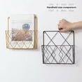 thumbnail image 4 of lune-Hanging Magazine Rack Metal Magazine Rack, Newspaper Rack Newspaper Basket Wall Mounted Magazine Rack with 2 Hooks for Magazines, Books and Office Documents (Black), 4 of 5