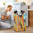 thumbnail image 5 of Yayeee Freestanding Laundry Hamper with Handle Collapsible Large Storage Basket for Clothes, Retro Abstract Pattern, 5 of 7