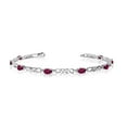 thumbnail image 1 of 10K White Gold Oval Ruby and Diamond Bracelet, 1 of 3