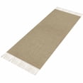 thumbnail image 4 of Brown Farmhouse Kitchen Runner Rug 2'x4', Vintage Country Monochrome Textured Washable Rug with Tassels, Non Slip Woven Cotton Bathroom Rugs Hallway Carpet for Foyer Bedroom Entry Back Door Decor, 4 of 9