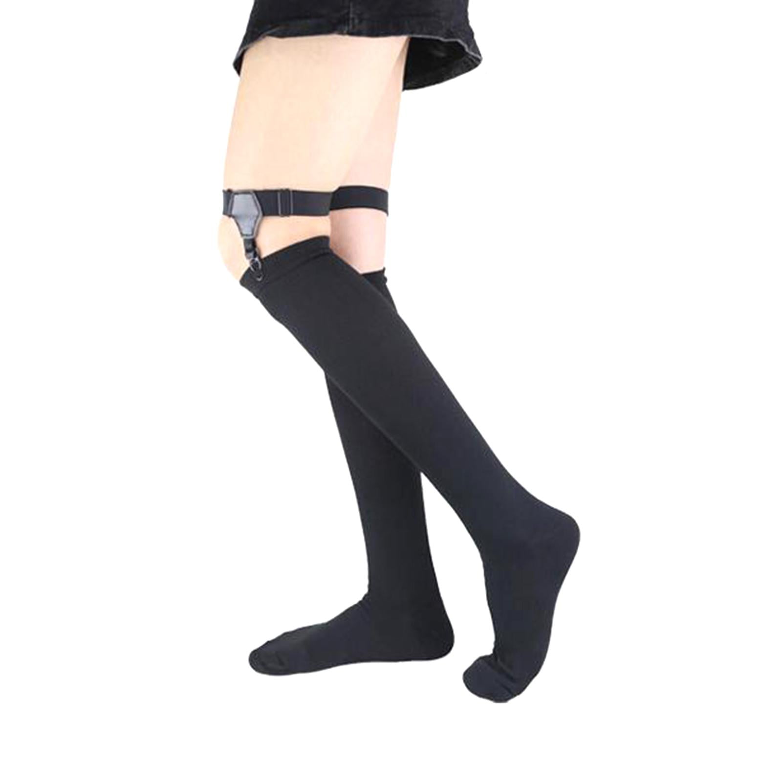 Yinanstore Adjustable Leg Garter Thigh Garters Comfortable Breathable Black Suspender Garter Belt for Cosplay Women Socks Stockings Costume