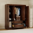 thumbnail image 6 of VivaVista Large Solid Wood Armoire Wardrobe Closet With Drawers, Bedroom Armoire Wardrobe Closet With Doors, Wardrobe Closet For Hanging Clothes, Elegant Wardrobe Cabinet for Clothing Storage, 6 of 10