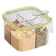 thumbnail image 4 of Contenedor transparente de 4 rejillas para condimentos, para cocina, con tapa y cuchara, transparente y verde., 4 of 13