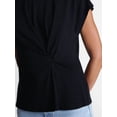 thumbnail image 5 of Time and Tru Women's Twist-Front Tee with Short Sleeves, Sizes XS-XXXL, 5 of 6