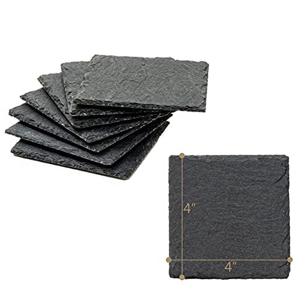 Slate Drink Coasters - Set of 8 - 4" x 4" By Trademark Innovations