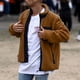 thumbnail image 2 of Cárdigan Abrigo Manga Larga Bolsillo Cremallera Moda Cómoda Chaqueta Top para Hombres Amarillo Parduzco 3XL, 2 of 5