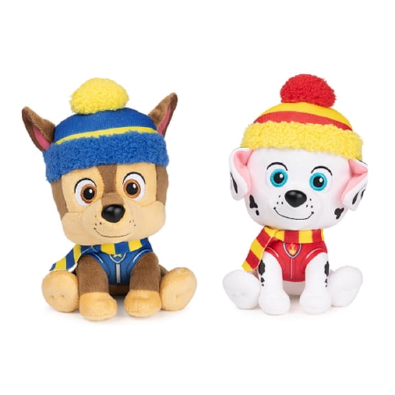 GUND Paw Patrol Holiday Winter 2 Piece 6in Plush, Chase and Marshall