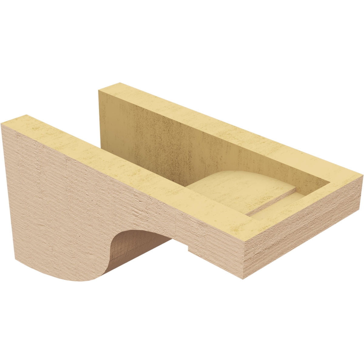 5"W x 10"D x 5"H Wide Del Monte Rough Cedar Woodgrain TimberThane Corbel, Primed Tan