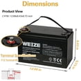 thumbnail image 2 of Weize 12V 100AH Sealed Lead Acid SLA AGM Deep Cycle Battery Maintenance Free Rechargeable for Dual Purpose, 2 of 7